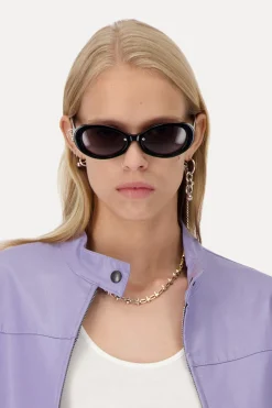 Justine Clenquet Drew black sunglasses Hot