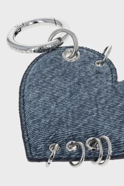 Justine Clenquet Heart denim blue charm Clearance
