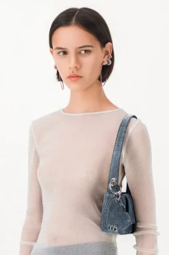 Justine Clenquet Heart denim blue charm Clearance