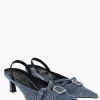 Justine Clenquet Joan denim blue slingbacks Discount