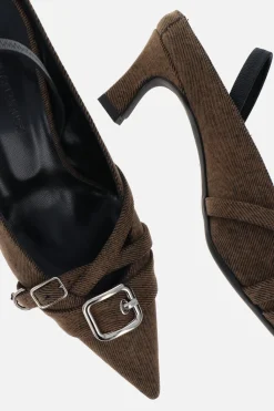 Justine Clenquet Joan denim cola slingbacks Hot