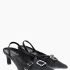 Justine Clenquet Joan denim zinc slingbacks Outlet