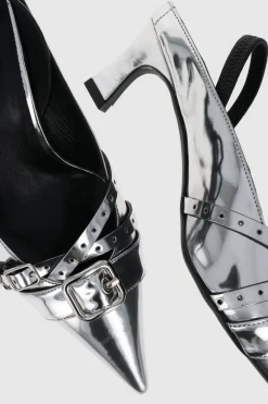 Justine Clenquet Joan silver slingbacks New