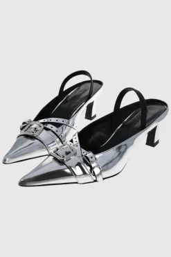 Justine Clenquet Joan silver slingbacks New