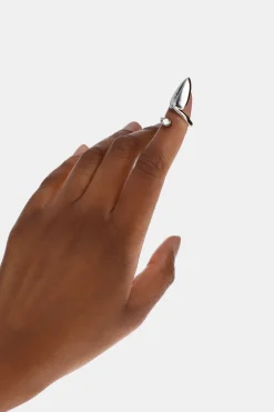 Justine Clenquet Luce pearl nail ring Hot