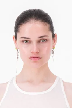 Justine Clenquet Lucy acid green earrings Online
