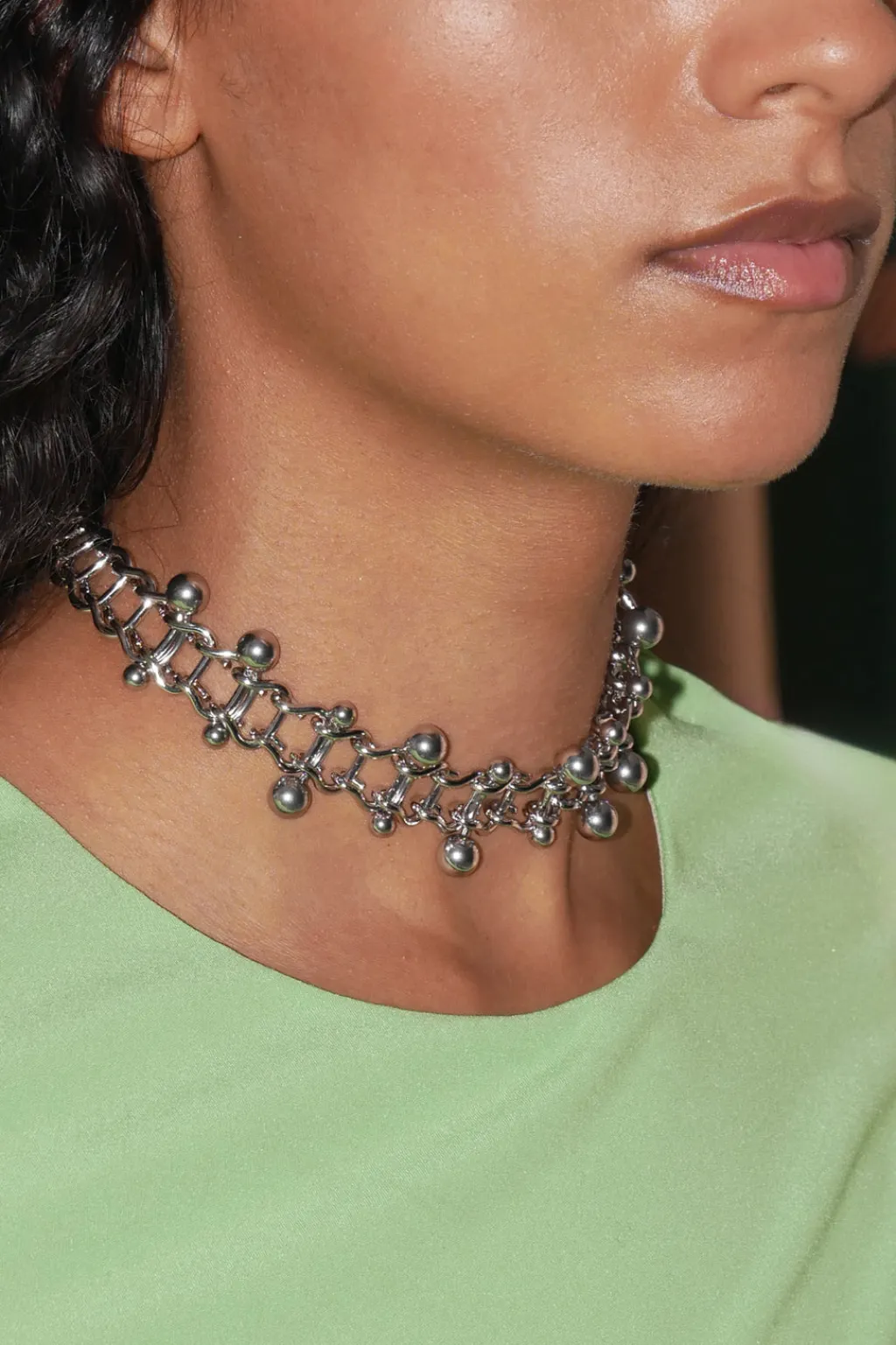 Justine Clenquet Mindy silver choker Clearance