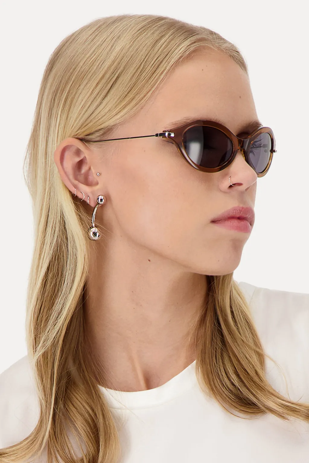 Justine Clenquet Neve brown sunglasses Discount