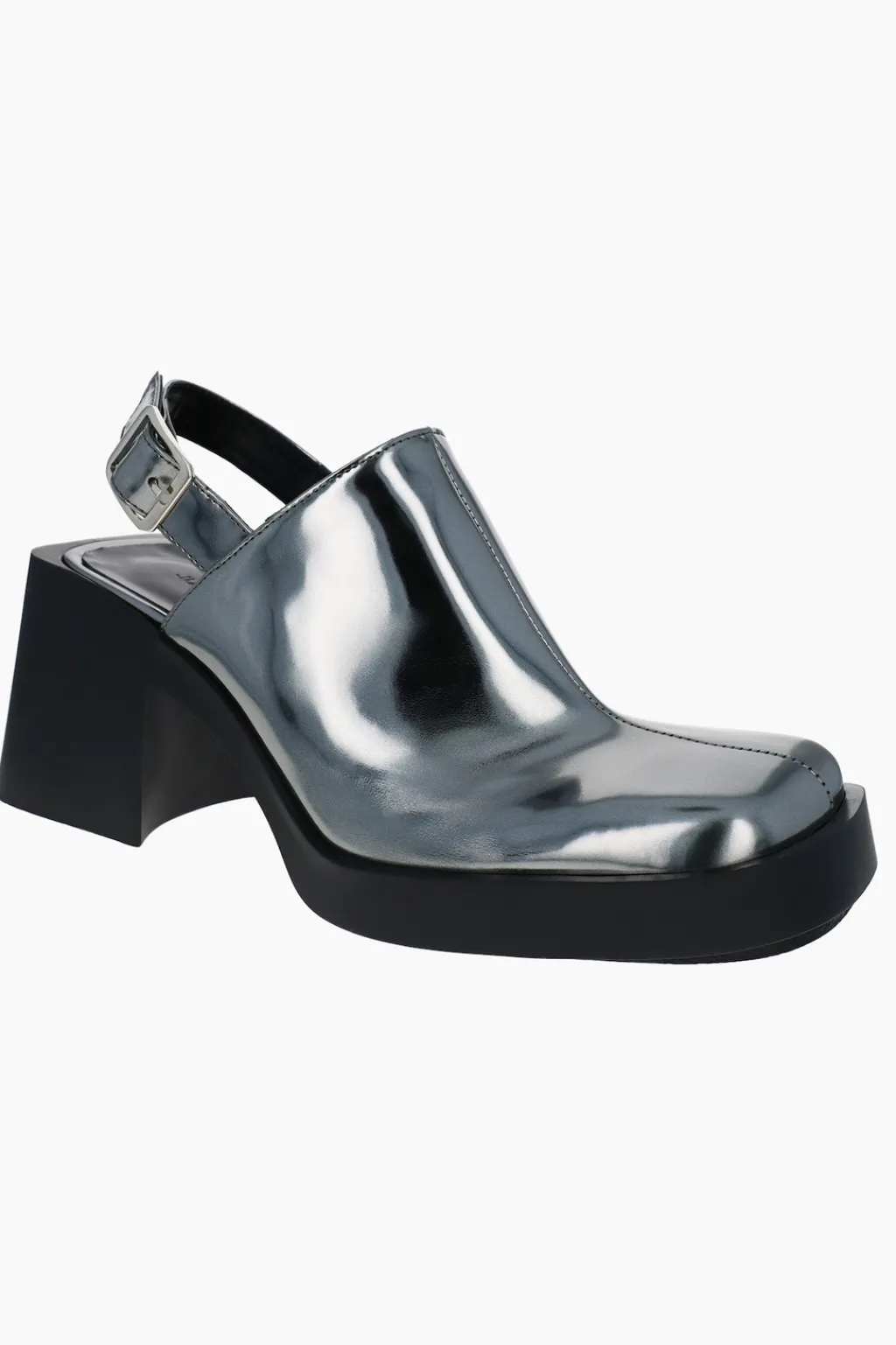 Justine Clenquet Raf gun metal mules New