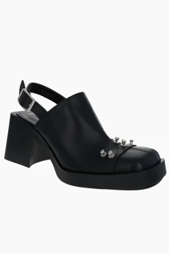 Justine Clenquet Raf studs black mules Clearance