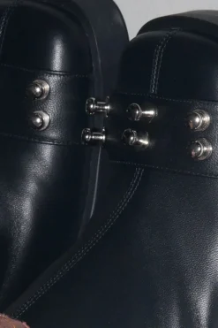 Justine Clenquet Raf studs black mules Clearance