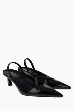 Justine Clenquet Sofia black patent slingbacks Fashion